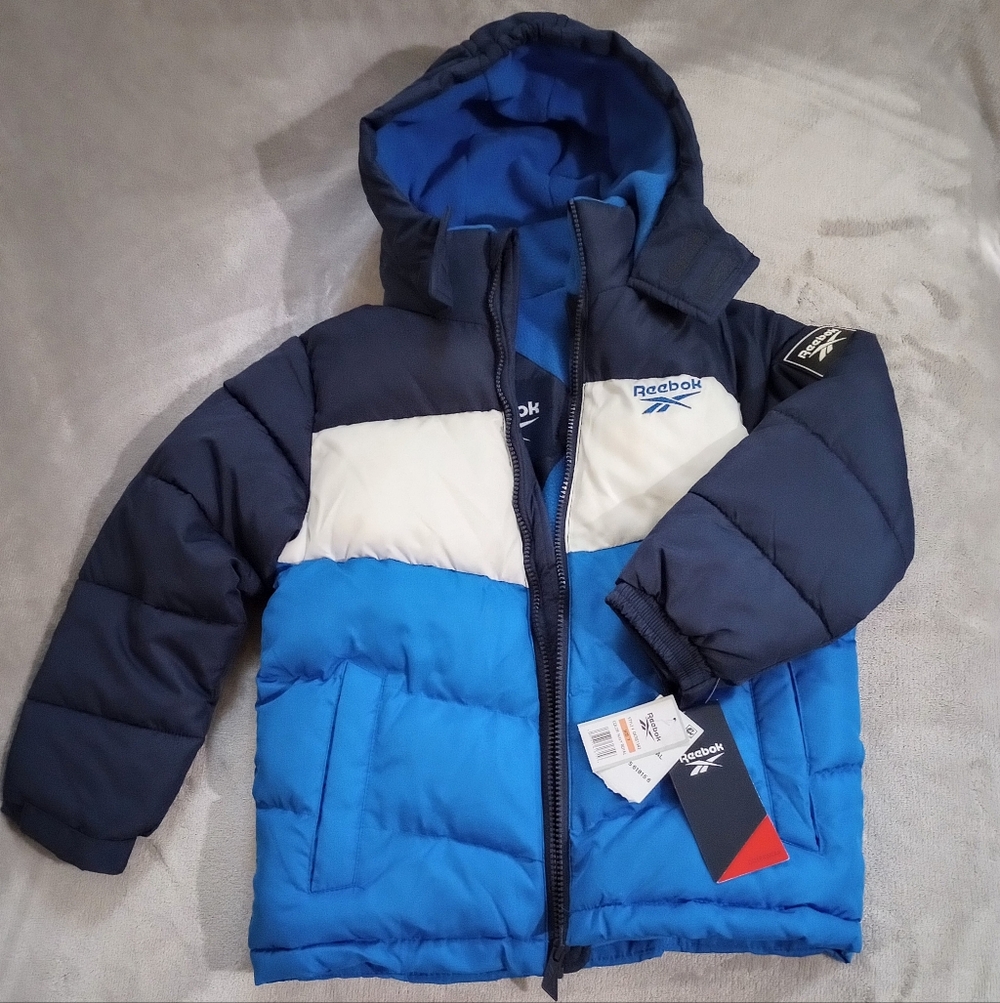 Reebok Hooded Quilted Puffer Coat Jacket NWT 7